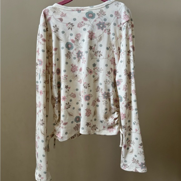 Self Esteem Floral Ribbed Long Sleeve Top - Picture 4 of 4
